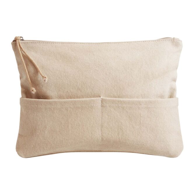 Mitarbeitergeschenk Zubehörtasche Citizen Green Zipzip – natur – mit 48h Express-Druck aus Bio Baumwolle 28x20cm Stoffetui