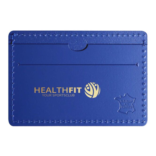 Kundengeschenk Kartenetui Citizen Green Tintin – navy – mit Logo bedruckt 10x7cm aus recyceltem Leder edles Kreditkartenetui