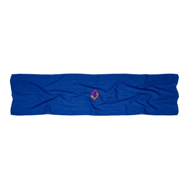 Mitarbeitergeschenk Schal Citizen Green 50x220cm – blau – mit 48h Express-Logodruck aus Baumwolle für einheitlichen Firmenauftritt