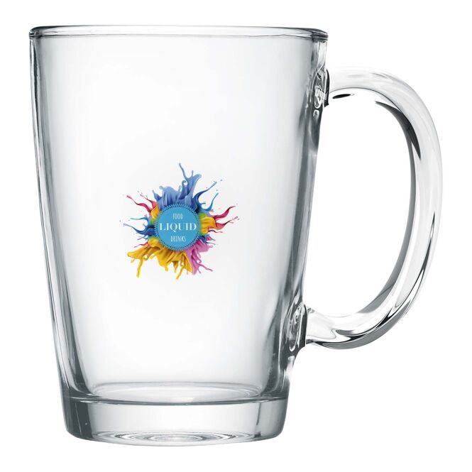 Firmengeschenk Glasbecher Citizen Glamu – weiss – mit 48h Express-Logodruck 310ml Trinkgefäß für den Büroalltag