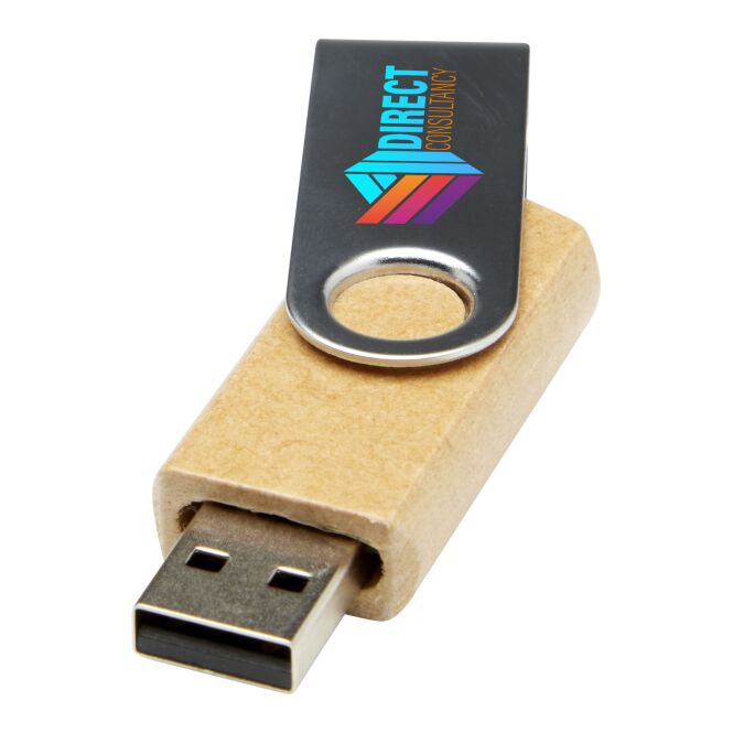 Werbeartikel Rotate USB-Stick 3.0 mit Express-Druck – recyceltes Papier – Kraftpapier – schneller Datenspeicher für Firmen und Messen
