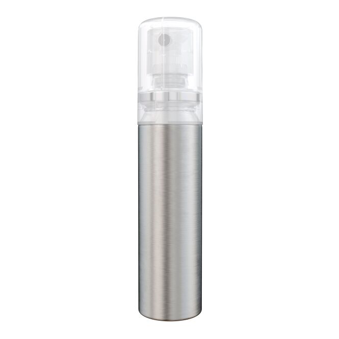 Firmengeschenk Handreinigungsspray 20ml – silber – mit Werbedruck 100% recyceltes Aluminium veganes nachhaltiges Hygieneprodukt für CSR