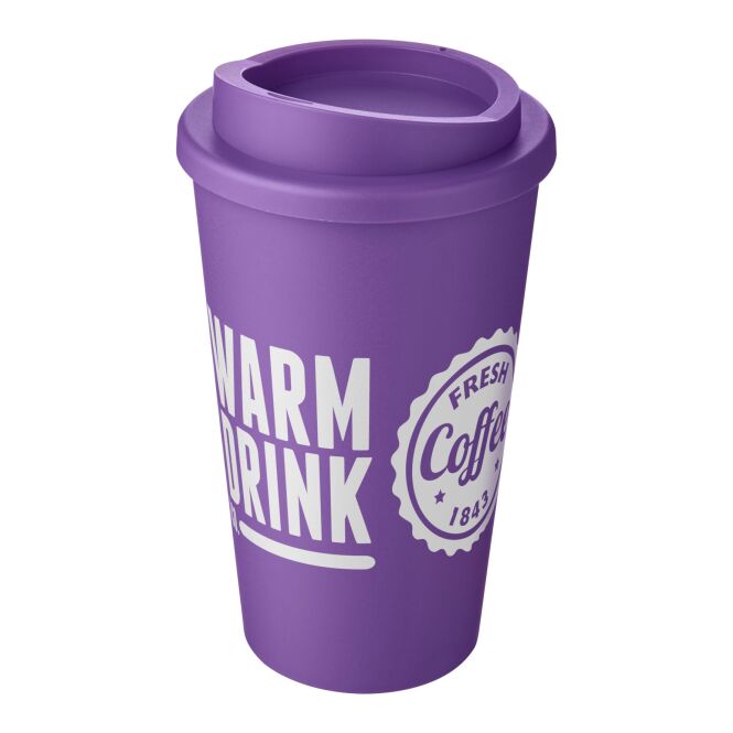Werbeartikel Americano 350 ml Isolierbecher mit Logodruck – Lila – doppelwandiger Thermobecher für Büro und Konferenzen