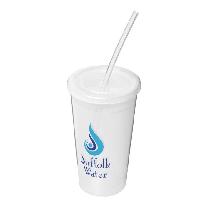 Werbeartikel Stadion Isolierbecher 350 ml mit Logodruck – Weiß – doppelwandiger Trinkbecher für Büro und Events