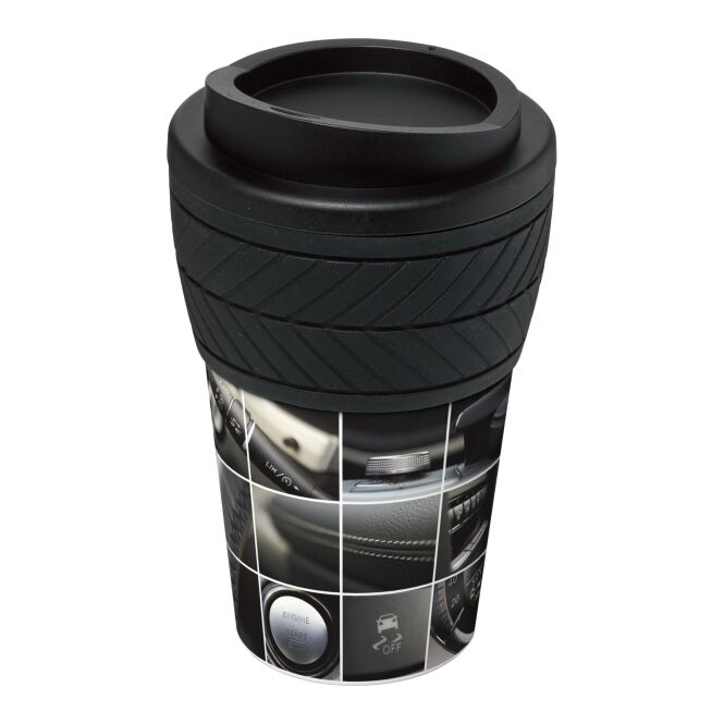 Werbeartikel Brite-Americano 350 ml Isolierbecher mit Logodruck – Schwarz – doppelwandiger Thermobecher für Firmen und Messen