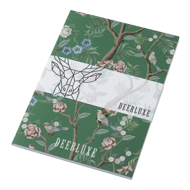 Mitarbeitergeschenk Notizbuch Novella Austen A5 – grün – mit individuellem Werbedruck 50 Blatt 80g/m2 Papier Made in UK nachhaltiges Journal für CSR