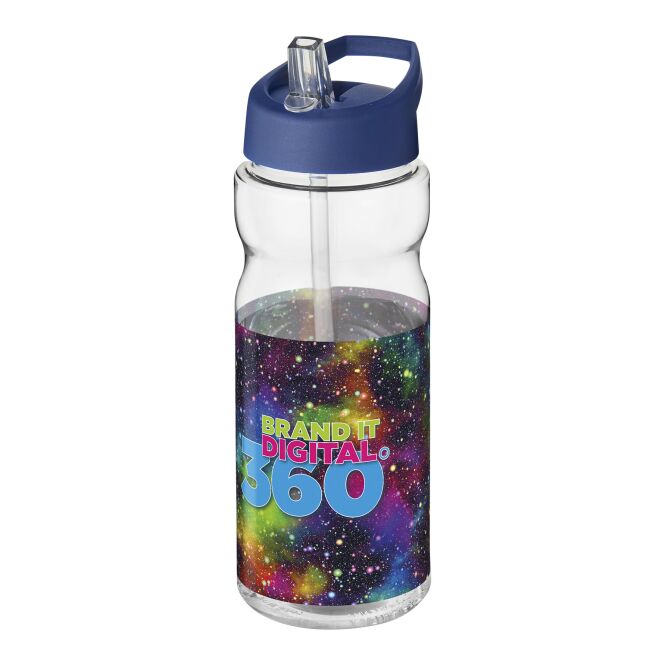 Sport-Werbemittel H2O Active Base Tritan Sportflasche – weiss-blau – mit Logo bedruckt 650 ml BPA-frei auslaufsicher für Sportevents
