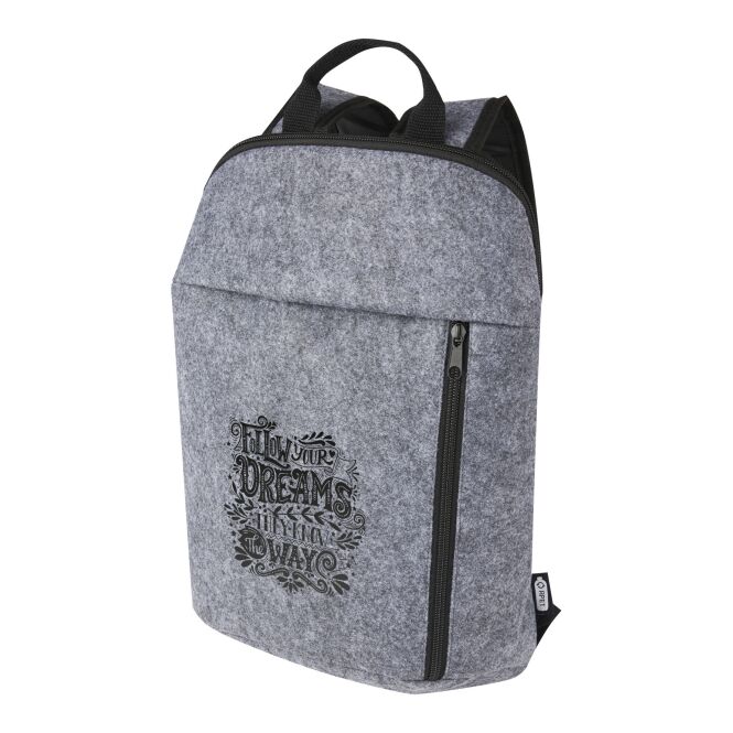 Werbeartikel Kühlrucksack Felta mit Express-Logodruck – 7 Liter – Mittelgrau – isolierte Kühltasche für Unternehmen und Events