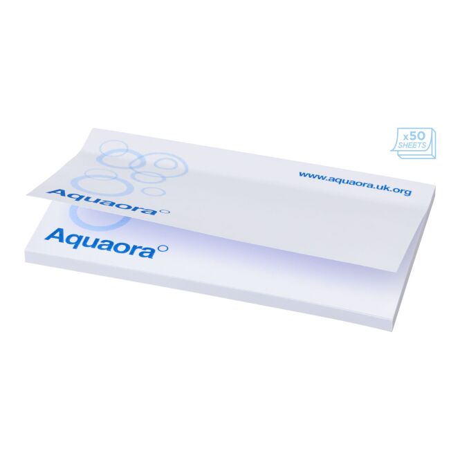 Werbeartikel Haftnotizen Sticky-Mate 127 x 75 mm – weiss – individuell bedruckt für die Büroausstattung
