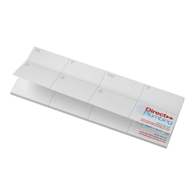 Firmengeschenk Haftnotizen Sticky-Mate® – weiß – mit individuellem Werbedruck 80g/m2 Recyclingpapier nachhaltiges Büro-Tool