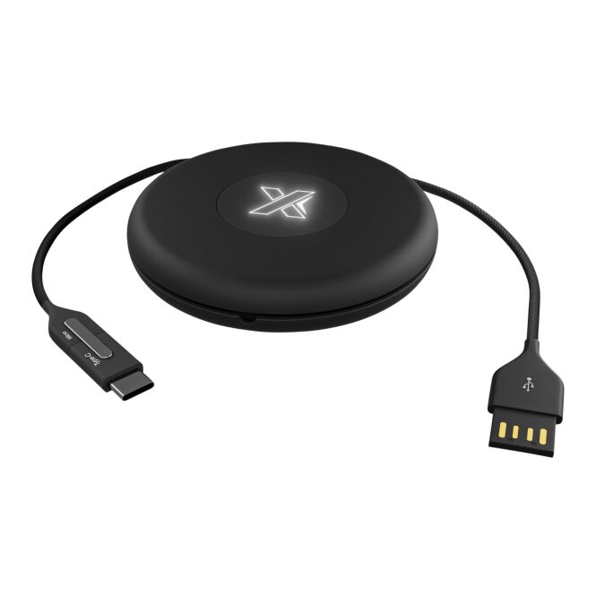 Firmengeschenk SCX.design C18 Travel Ladekabel mit Express-Gravur – Schwarz – nützliches Ladezubehör für Büro und Business