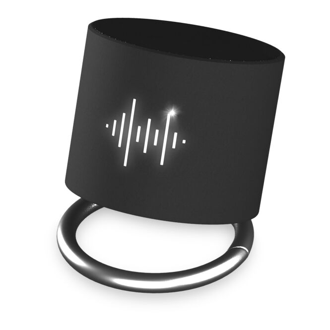 Kundengeschenk Bluetooth Lautsprecher SCX.design S26 – schwarz – mit Logo bedruckt 48h Express-Druck 3W 500mAh für das Mitarbeiter-Onboarding