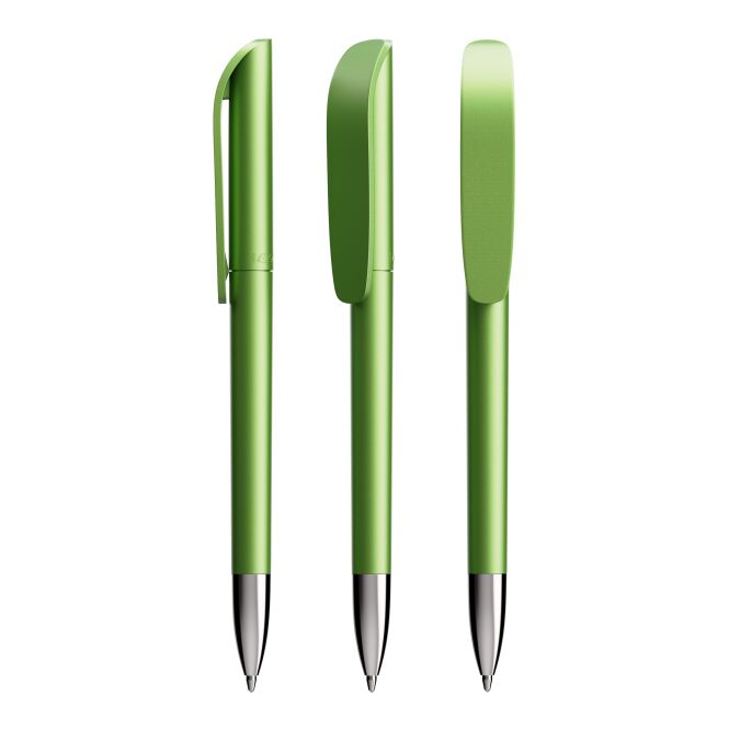 Firmengeschenk BIC® Super Clip Glacé Advance – apfelgrün – mit Logo bedruckt Druckkugelschreiber für den Büroalltag
