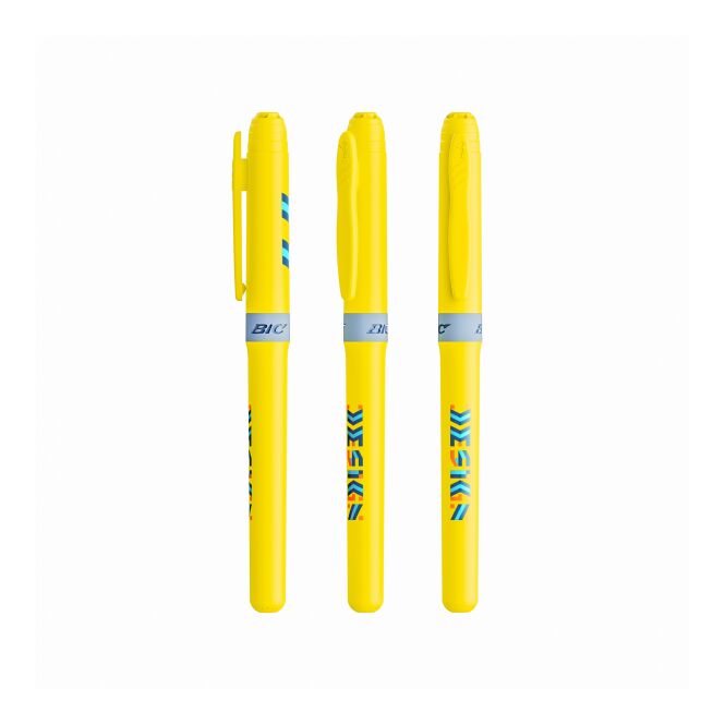 Werbeartikel BIC® Brite Liner® Grip Leuchtmarker – rosa – mit Logo bedruckt für den Büroalltag