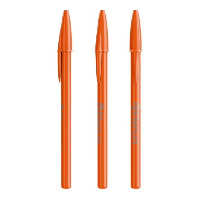 Werbeartikel BIC Style Kugelschreiber – orange – mit Logo bedruckt als Messe-Giveaway