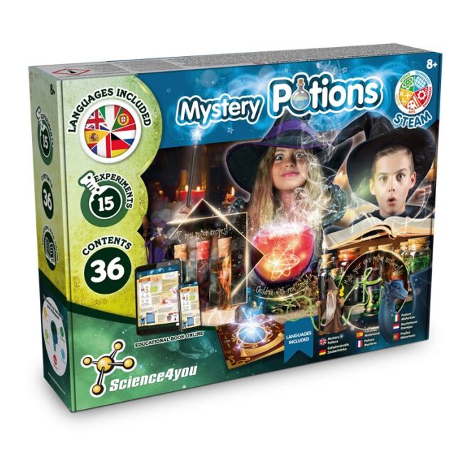 Firmengeschenk Mystery Potions Kit mit Digitalaufkleber – 380x290x80 mm – Gemischt – Wissenschafts-Lernspiel für Events & Bildung