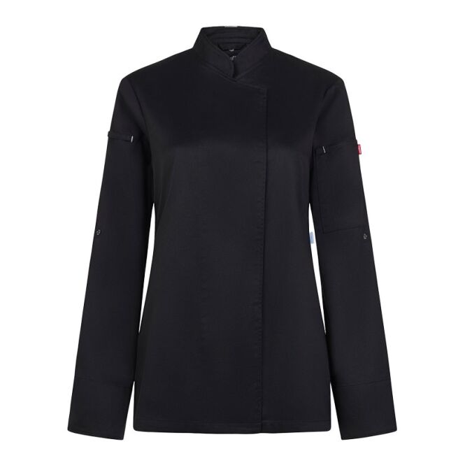 Gastro-Werbemittel Kochjacke VL THOTH – schwarz – mit Logo bestickt 190 g/m² nachhaltige Kochschürze für Gastronomie, Bars & Restaurants
