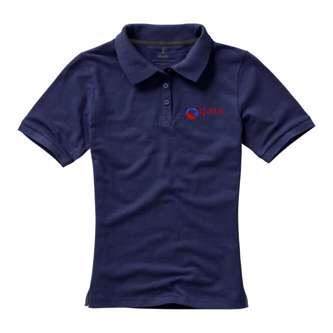 Mitarbeitergeschenk Calgary Damen-Poloshirt mit Express-Logodruck – 100% Baumwolle XL – Tiefes Blau – Textilien für Unternehmen und Events