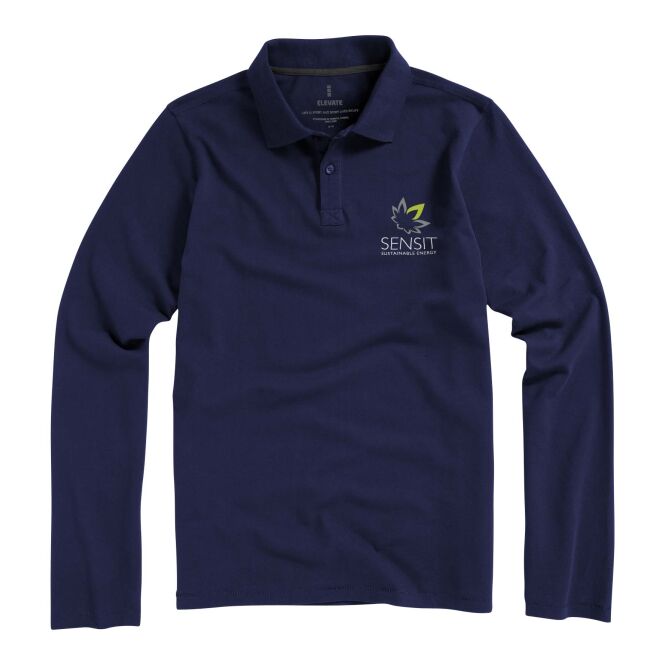 Corporate Fashion Oakville Langarm Poloshirt – navy – mit hochwertigem Stick 48h Express-Druck Gr. XL