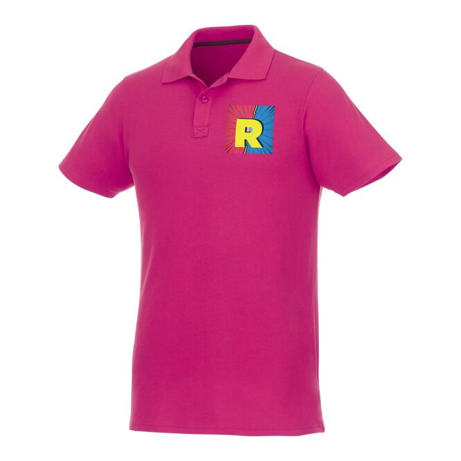 Arbeitskleidung Helios Poloshirt Herren – magenta – mit hochwertigem Stick 48h Express-Druck Gr. 3XL