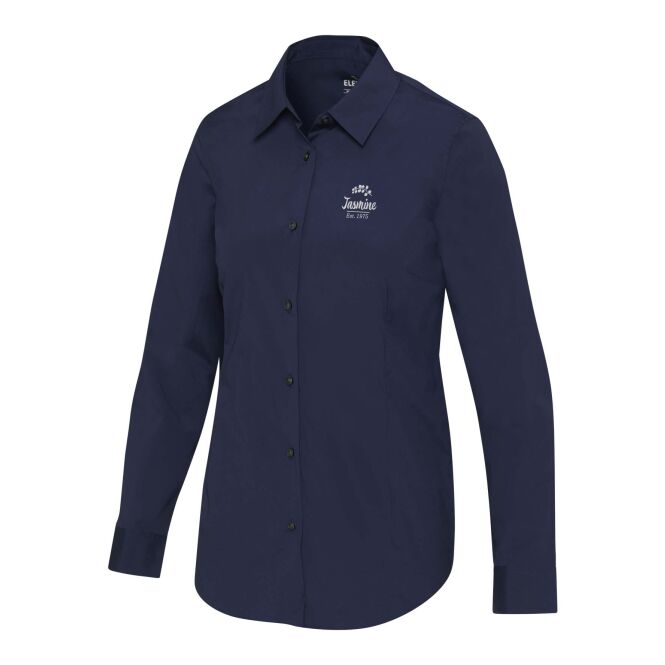Corporate Fashion Bluse Carnelian – navy blue – mit hochwertigem Stick 48h Express-Druck nachhaltig Gr. XXL