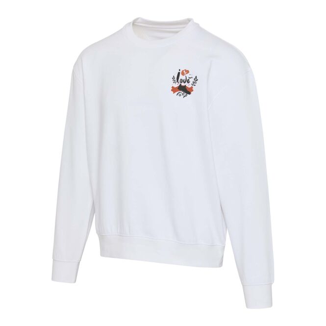 Corporate Fashion Boris Sweatshirt – weiss – mit hochwertigem Stick 48h Express-Druck nachhaltig aus Bio-Baumwolle Gr. M