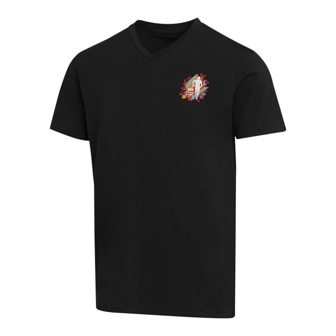 Firmenkleidung T-Shirt Balfour – schwarz – mit Logo bedruckt 48h Express-Druck nachhaltige Bio-Baumwolle Gr. 4XS