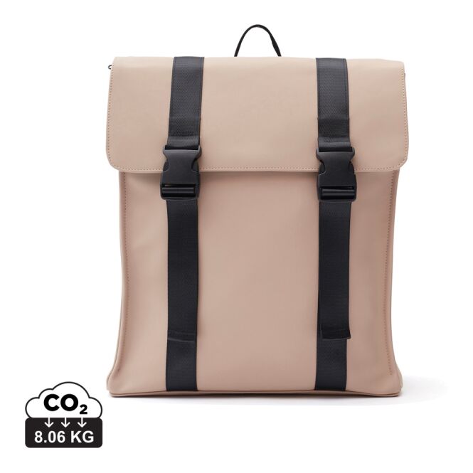 Firmengeschenk Baltimore Rucksack mit Logodruck – wasserabweisend – Greige – moderner Business Rucksack für Büro und Außendienst