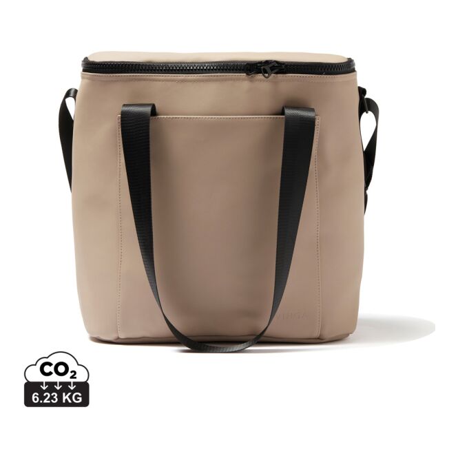 Firmengeschenk Kühltasche VINGA Baltimore – greige – mit Logo bedruckt isolierte Cooler Bag für das Sommerfest & Firmen-Events
