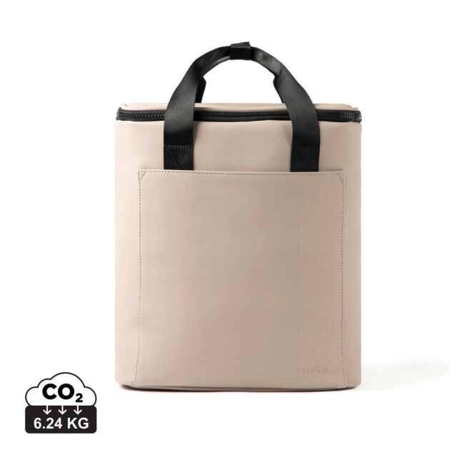 Firmengeschenk Kühltasche VINGA Baltimore Trail – greige – mit Logodruck isolierte Cooler Bag für das Sommerfest & Firmen-Events