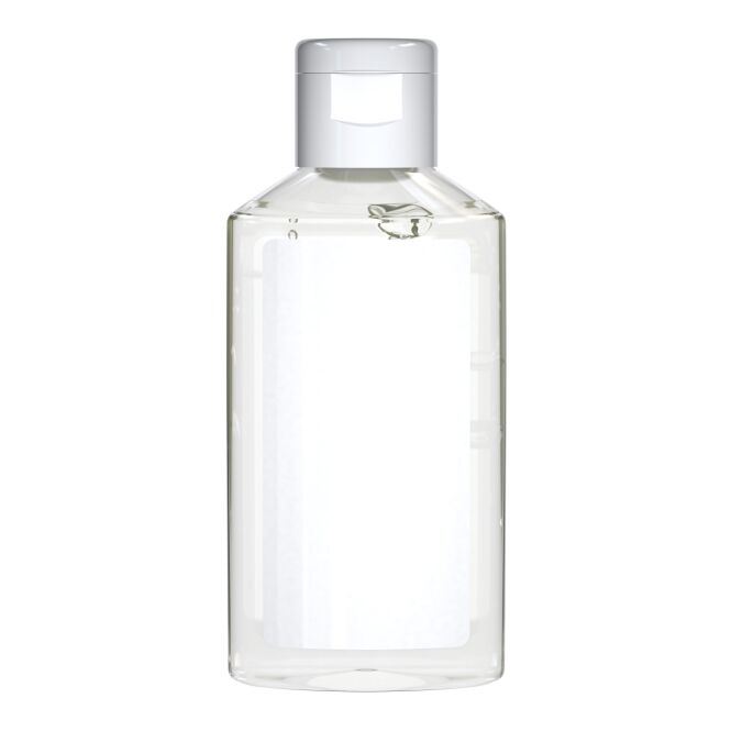 Werbeartikel Handreinigungsgel mit 50 ml und individuellem Body Label – Transparent – Hygieneprodukt für Büro und Kunden
