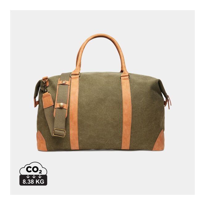 Kundengeschenk Bosler Weekendbag mit Logodruck – Grün – hochwertige Reisetasche aus recyceltem Material für Mitarbeiter und Firmen