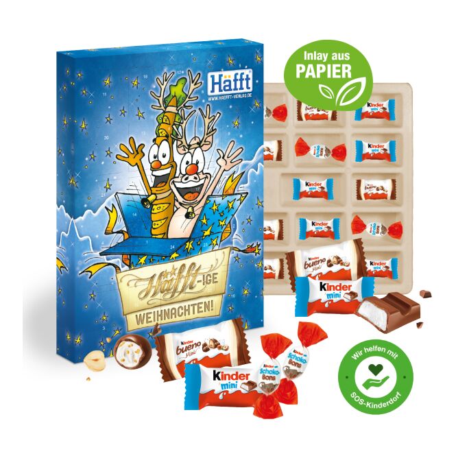 Firmengeschenk kinder® Happy Moments – bunt – mit individuellem Etikett 184g als Weihnachtsgeschenk für Mitarbeiter und Geschäftspartner