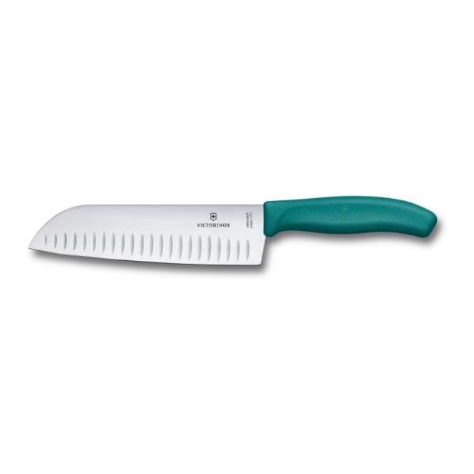 Mitarbeitergeschenk Santokumesser Victorinox Swiss Classic – grün – mit Lasergravur für Profis als unverzichtbares Allround-Talent in der Küche
