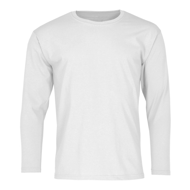 Werbeartikel Langarmshirt Valueweight – weiß – mit Logo bedruckt Gr. S