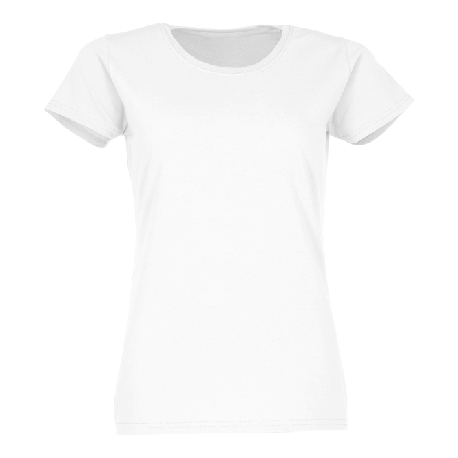 Werbeartikel T-Shirt New Lady Fit Valueweight – weiß – mit Logodruck XS – hochwertiges Baumwollshirt für Firmenauftritte