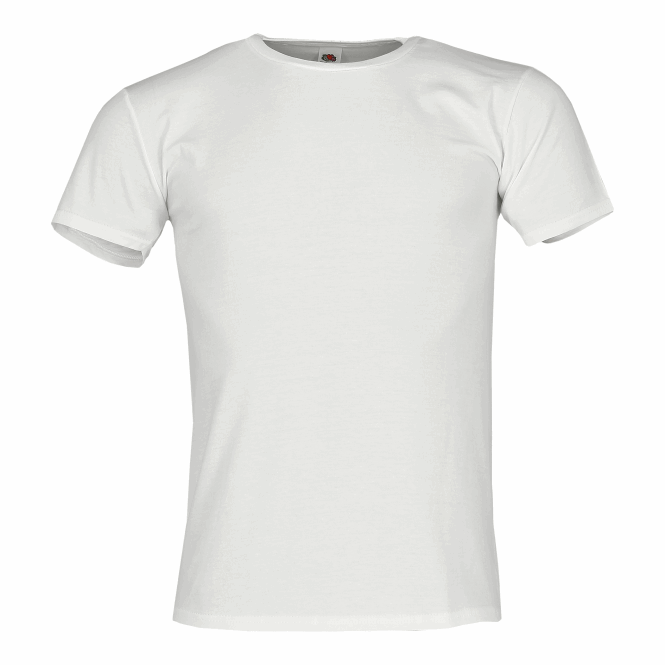 Mitarbeitergeschenk T-Shirt Iconic – weiß – mit Logodruck hochwertige Baumwolle modisches Werbetextil für den Firmenauftritt