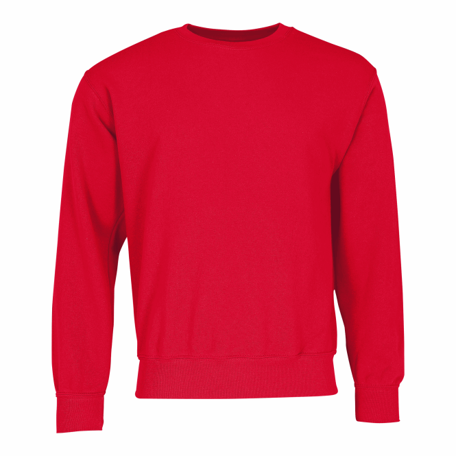 Mitarbeitergeschenk Sweatshirt Set-In – rot – mit Logodruck aus feiner Baumwolle Größe S für den einheitlichen Firmenauftritt