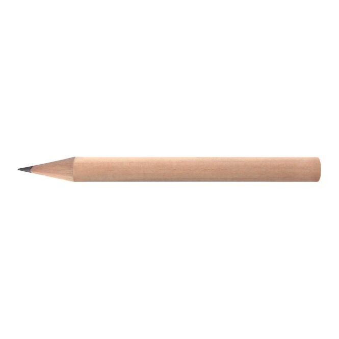 Streuartikel Bleistift kurz 8,5 cm aus Holz mit Logodruck – FSC zertifiziert – ökologisches Schreibgerät für Messen und Büro