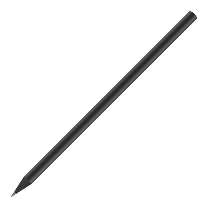 Werbeartikel Bleistift 17,5 cm mit Logodruck – Schwarz – nachhaltiges FSC Holz Schreibgerät für Bürobedarf und Messen