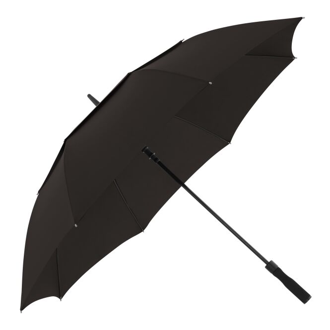 Kundengeschenk Golfschirm doppler Fiber Golf AC Air – schwarz – mit individuellem Logodruck sturmfest mit Windproof-System für Golf-Events