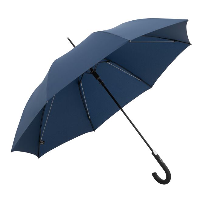 Firmengeschenk Automatikschirm doppler Superstrong Long – marineblau – mit individuellem Logodruck sturmfest bis 120 km/h für Hotellerie