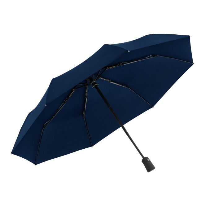 Firmengeschenk Taschenschirm doppler Superstrong Magic AOC – marineblau – mit individuellem Logodruck sturmfest mit Windproof-System