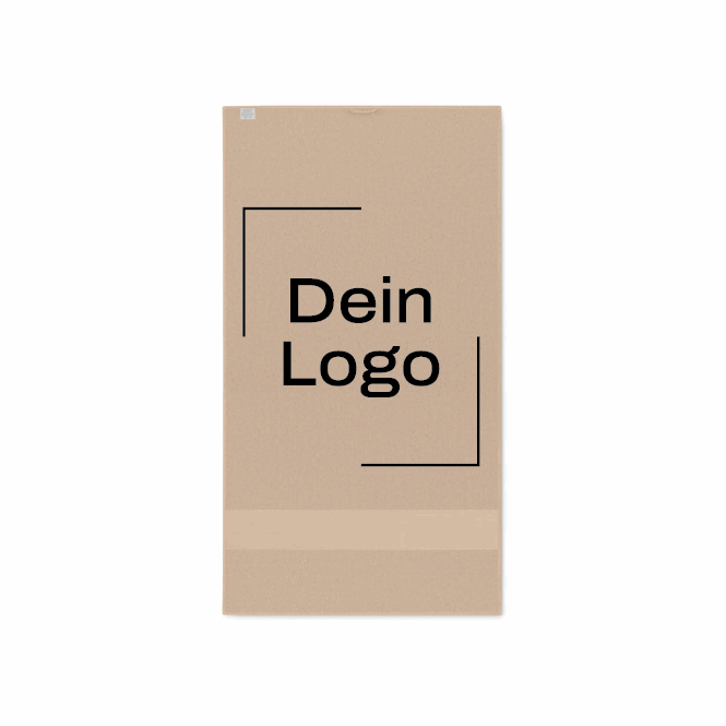 Mitarbeitergeschenk Handtuch Organic Cotton mit Logodruck – Elfenbein – saugfähiges Frottier für Firmen und Messen