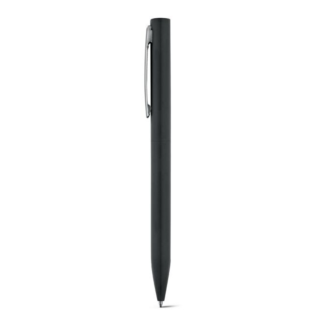 Firmengeschenk WASS Aluminium-Drehkugelschreiber – schwarz – mit Gravur blauschreibend für den Büroalltag ø10 x 138 mm