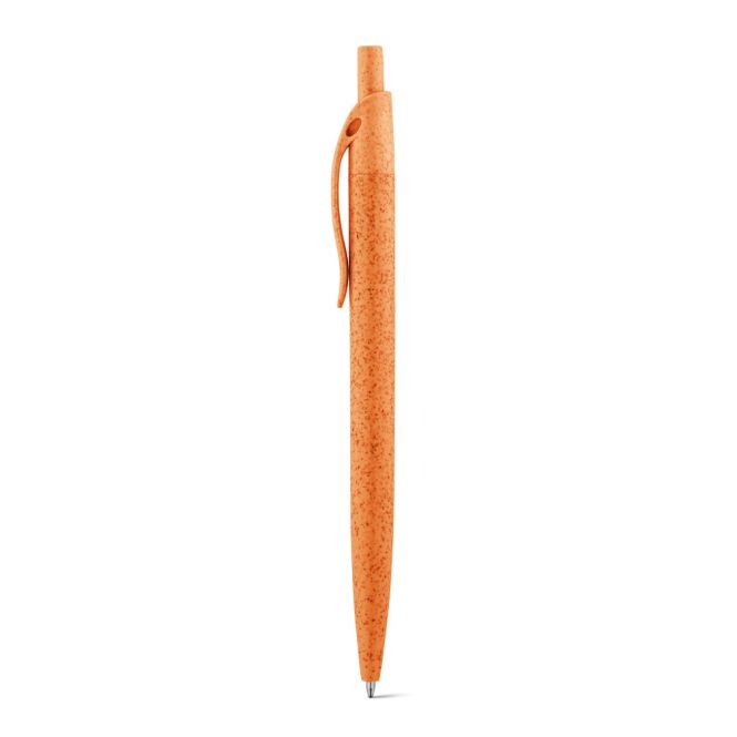 Werbeartikel CAMILA Kugelschreiber – orange – mit Logo bedruckt, nachhaltig, blau schreibend, Druckkugelschreiber für den Büroalltag, ø10x141mm