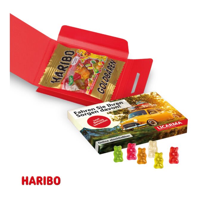 Streuartikel HARIBO Fruchtgummis Mini-Goldbären – bunt – mit Werbeaufdruck 10 g als Werbemittel auf Messen und Events für Neukunden