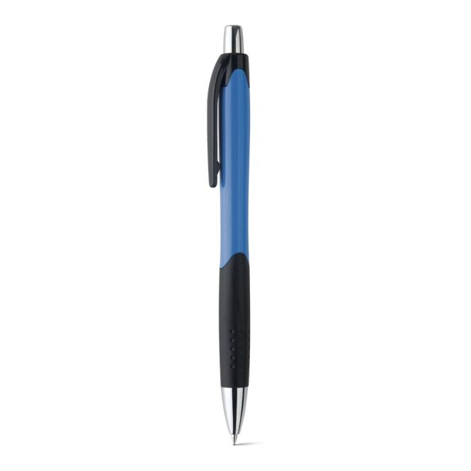 Streuartikel Kugelschreiber Caribe – blau – mit Logo bedruckt 10 x 138 mm blau schreibend Druckkugelschreiber für den Büroalltag