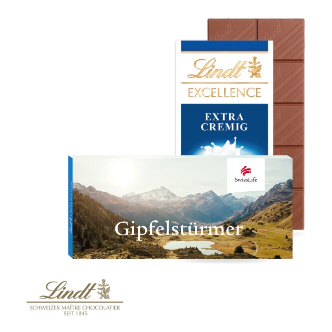 Firmengeschenk Lindt Excellence Schokolade mit Logodruck – Bunt – 100g Premium-Süßware für Firmen und Veranstaltungen
