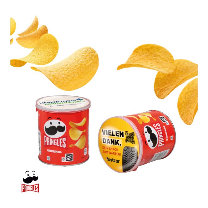 Streuartikel Pringles Mini Original – original – mit individuell bedruckbarem Werbeeinleger als Werbemittel für Messen und Firmenevents